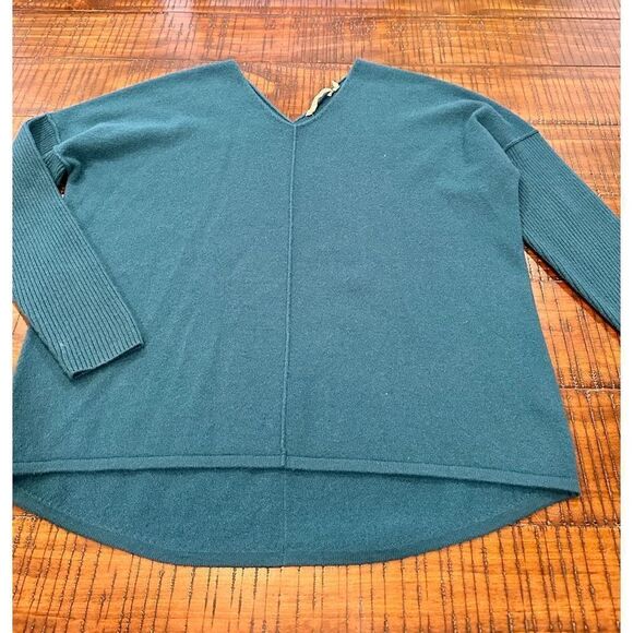 Soft Surroundings Etta teal blue green cashmere sweater S v-neck - Picture 8 of 8